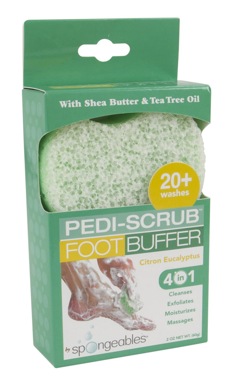 [Australia] - Spongeables Pedi Scrub Foot Buffer 20+, Citron Eucalyptus Aromatherapy, 2-Ounce (Pack of 3), PDB-1030-AMZ 