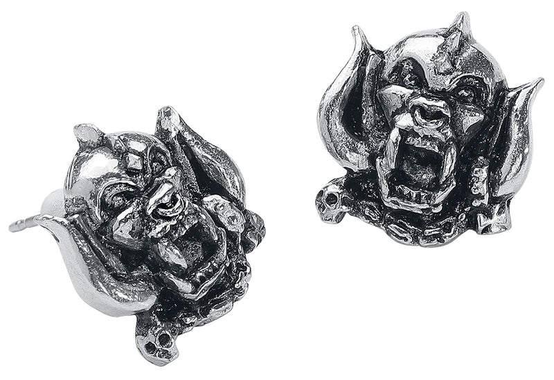 [Australia] - Motörhead Warpig Women Earring Set Silver-Coloured, Pewter, 