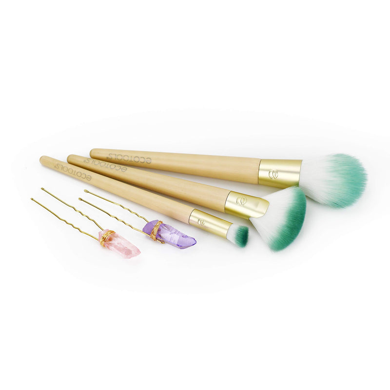 [Australia] - Ecotools Glossy Finish MakeUp Brush Set, Beige/Green (Set of 5) 