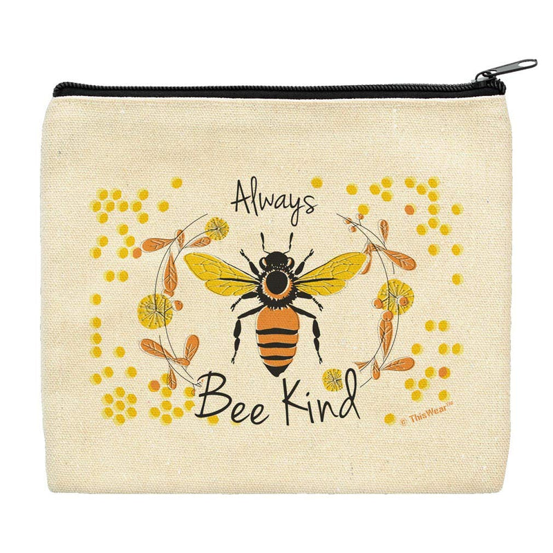 [Australia] - Cute Canvas Makeup Bag Always Bee Kind Bag Bee Makeup Bag Pencil Bag Travel Gifts Zip Makeup Bag 1-Pack 