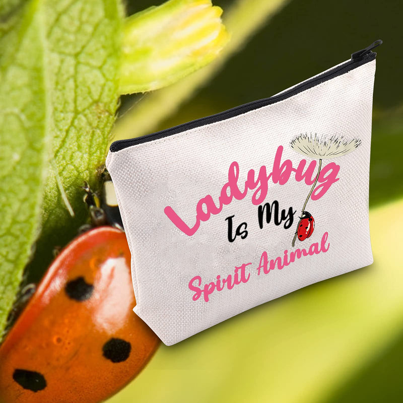 [Australia] - LEVLO Funny Ladybug Cosmetic Make Up Bag Ladybug Lover Inspired Gift Ladybug Is My Spirit Animal Makeup Zipper Pouch Bag For Women Girls, Ladybug Spirit Animal, L, 