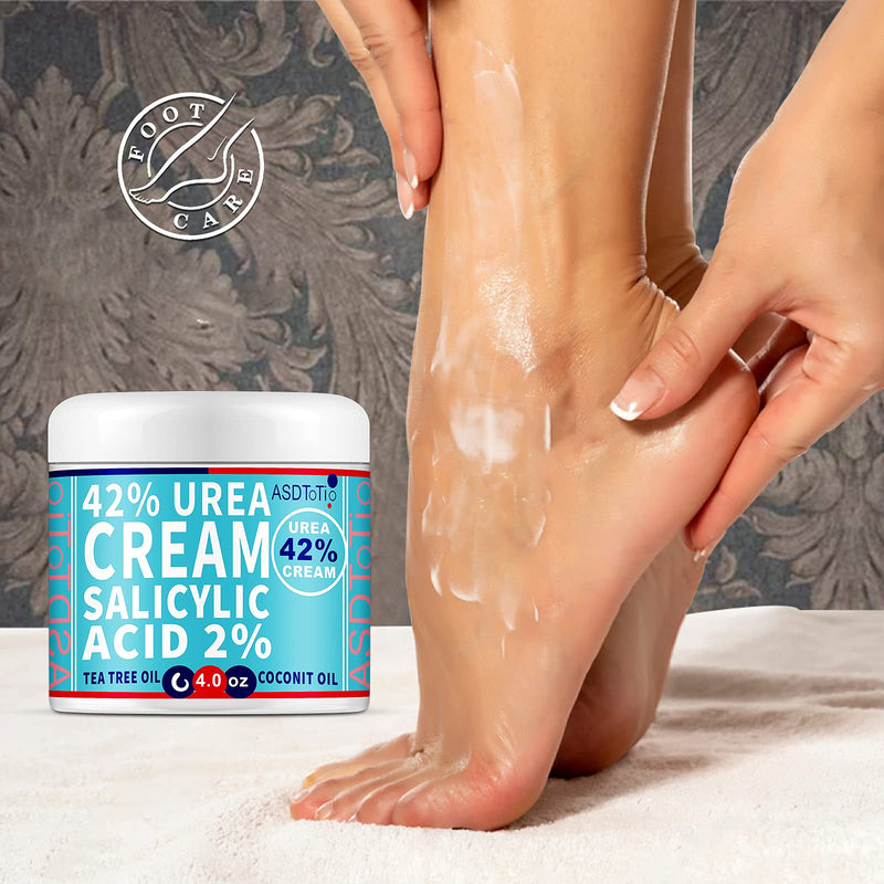 [Australia] - Urea 42% Foot Cream Plus Salicylic Acid 4 Oz - Moisturizes and Rehydrates Feet, Knees & Elbows, Nourishes Softens Dry, Rough Skin 