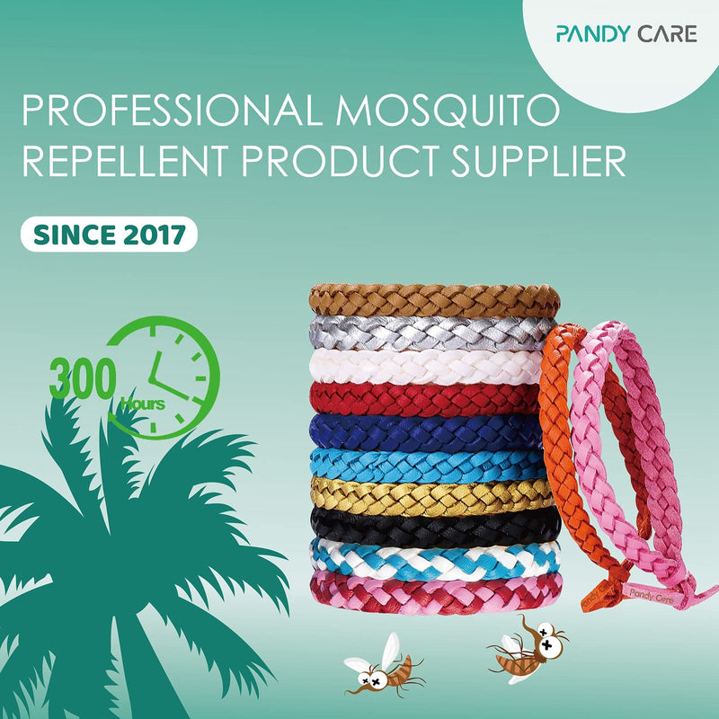 [Australia] - Mosquito Repellent Bracelet 15 Pack, PandyCare Mosquito Bands for Adults, Kids & Babies - Premium Quality, DEET-Free Natural Wristbands, Protection Insects up to 300 Hours 
