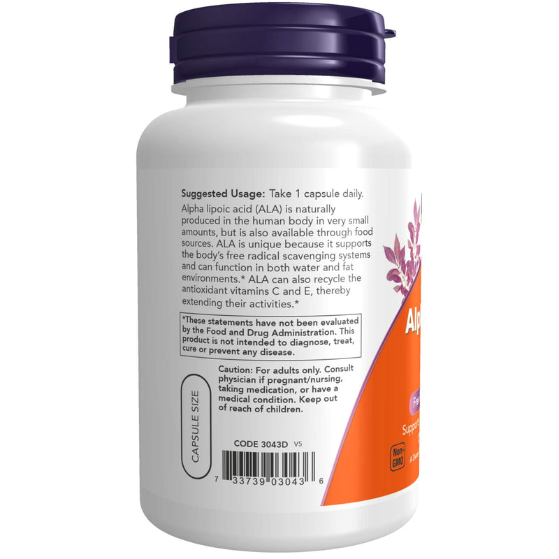 [Australia] - NOW Supplements, Alpha Lipoic Acid 250 mg, Supports Glutathione Production*, Free Radical Scavenger*, 120 Veg Capsules 