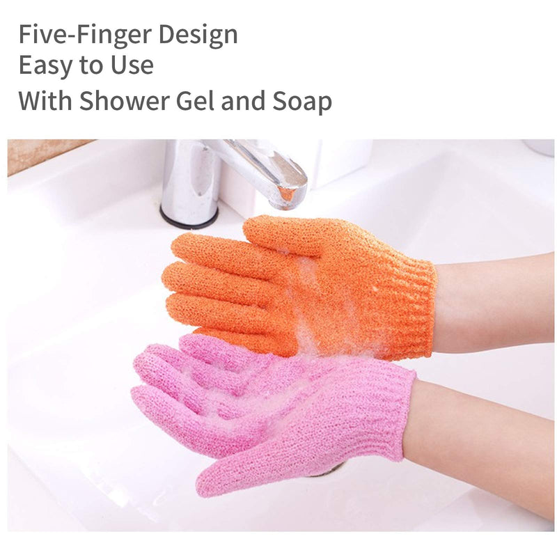 [Australia] - Newthinking 12 Pairs Exfoliating Shower Gloves, 6 Colors Double-Sided Matte Body Cleaning Bath Gloves, Deep Clean Dead Skin and Improves Blood Circulation 