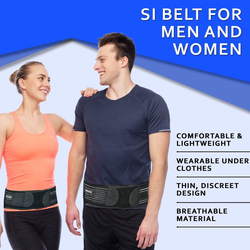 [Australia] - EverRelief SI Belt Hip Brace- Sacroiliac Joint Support for Men & Women-Fully Adjustable Sciatica Brace Relieves Back, Pelvic & Hip Pain-Large Large (Pack of 1) 
