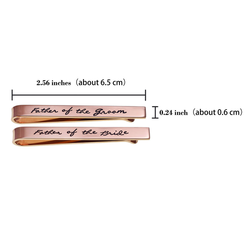 [Australia] - Melix Home Father of The Groom Father of The Bride Gifts Tie Clip Wedding Tie Clip Set Stainless Steel Tie Bar Wedding Party Day Present for Man Set of 2 Rose Gold 