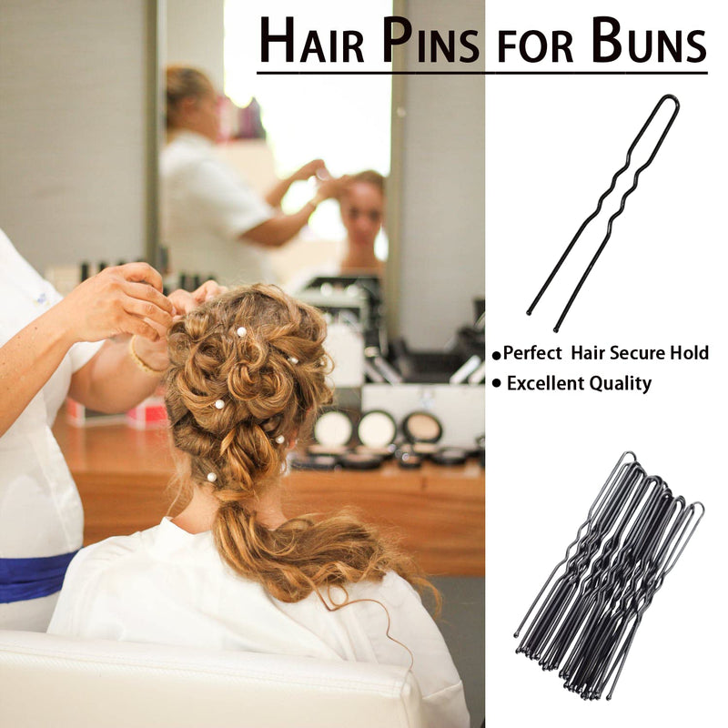 [Australia] - 200PCS Hair Pins for Buns,Black Hair Grips U Shape Bobby Pins, Bun Clips for Long Hair Thick Hair, Hair Accessories for Women Bun Maker for Wedding, Bride,Hairdressing, with Storage Box (Black) Black 