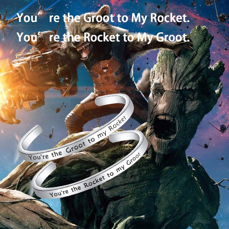 [Australia] - MAOFAED Friendship Gift You’re The Groot to My Rocket Guardians of The Galaxy Inspired Gift Gift for Friend Groot Rocket 