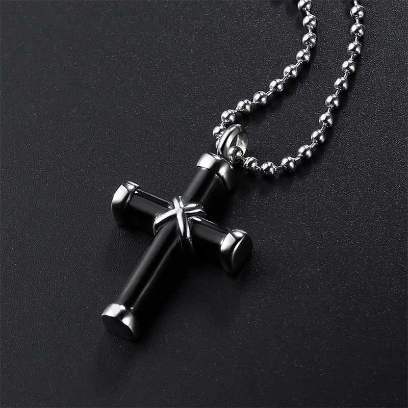 [Australia] - Virginia-CO Stainless Steel Cross Urn Necklace Pendant Memorial Ash Keepsake Jewelry for mom & dad 