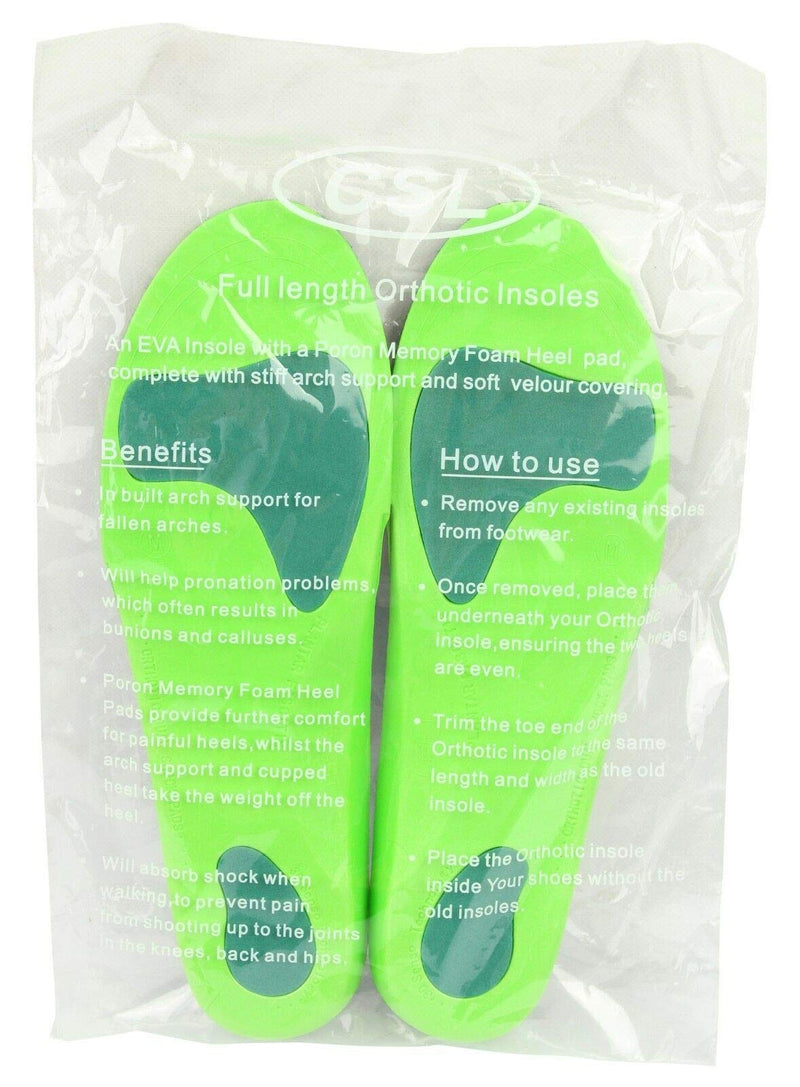 [Australia] - walgreen 11-13 Size Plantar Fasciitis Orthotic Insoles Arch Support Shoe Boot Inserts Women Men Insole Flat Feet Insert Ortho Arch Plantar Series, Green & Blue 