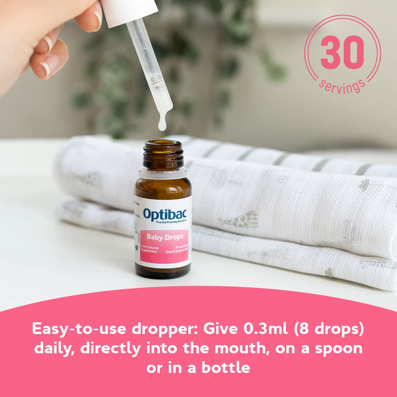 [Australia] - Optibac Probiotics Baby Drops - Vegan Digestive Supplement for Newborn Babies & Infants, 1 Billion Bacterial Cultures - 30 Day Supply 