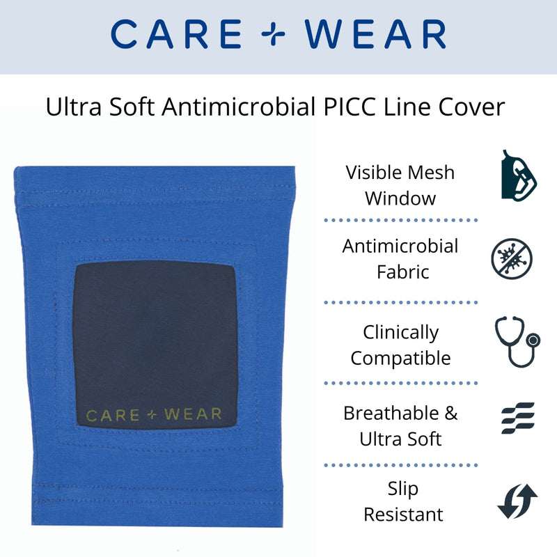 [Australia] - Care+Wear Long PICC Line Cover - Ultra-Grip Antimicrobial PICC Line Covers for Upper Arm That Provides Comfort, Security and Breathability with Mesh Window (XX-Small, Black) 2X-Small (Pack of 1) 