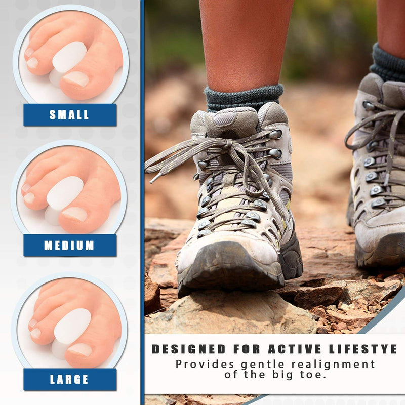 [Australia] - Dr. Frederick’s Original Gel Toe Separators - 6 Pieces - Variety Pack - Bunion Treatment - Small, Medium and Large Sizes 6 Piece Assortment 