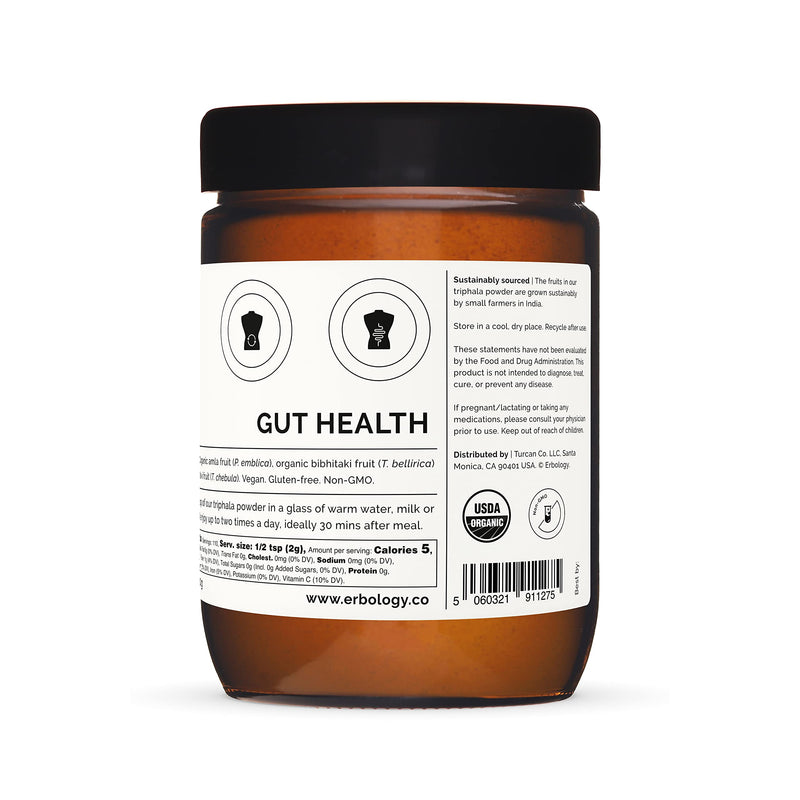[Australia] - 100% Organic Triphala Powder 220g - Ayurvedic Blend of Amla, Haritaki & Bibhitaki - Gut Health - Straight from Farm in India - Raw, Vegan and Gluten-Free - Non-GMO - No Additives or Preservatives 