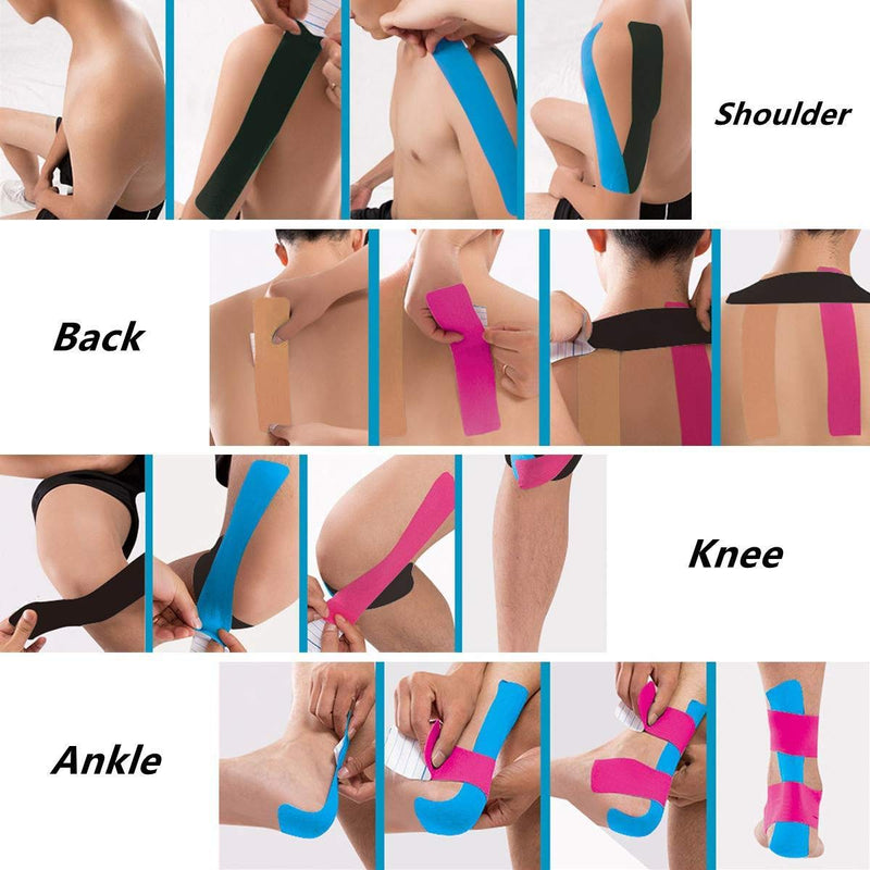 [Australia] - Kinesiology Tape 2 inch x 16.4 feet Roll Waterproof Latex Free Athletic Tape for Pain Relief, Muscle & Joint Support, Injury Recovery Leopard 