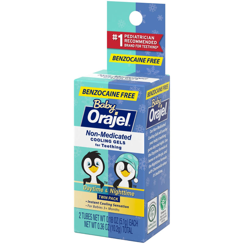 [Australia] - Orajel Baby Daytime and Nighttime Non-Medicated Cooling Gels for Teething, 2 tubes, 0.18 oz each 