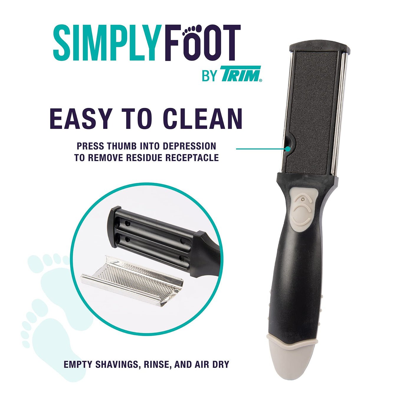 trim simply foot rasp & callus remover for feet - for foot calluses - easy  to use foot