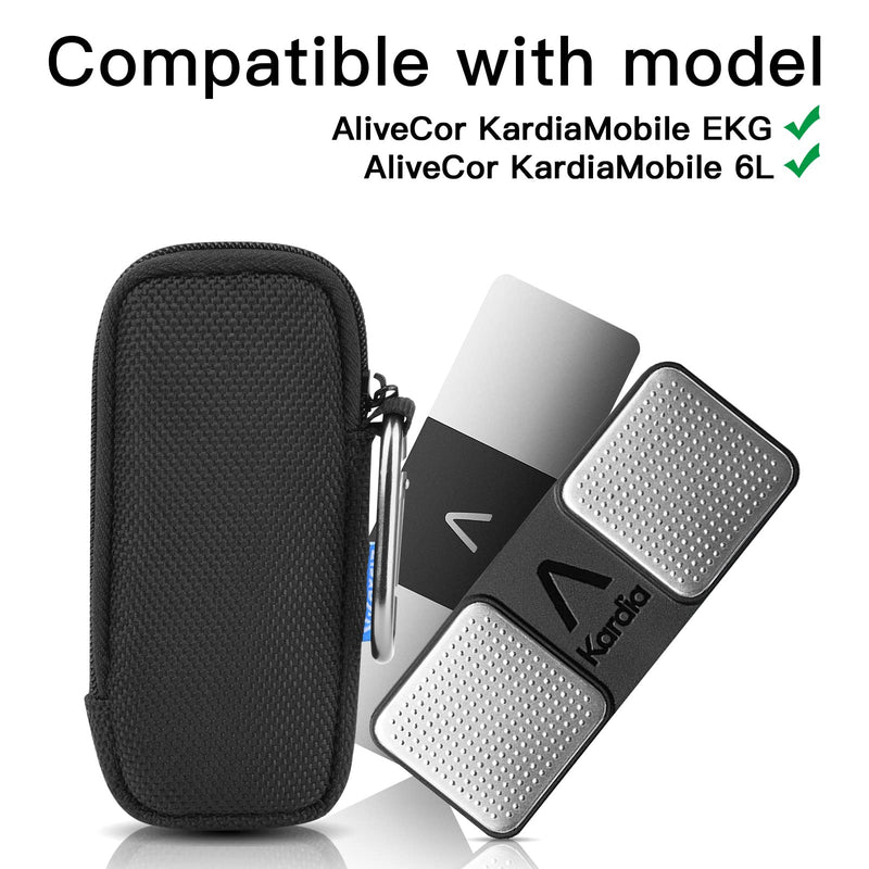 [Australia] - Xxerciz Case for AliveCor Kardia Mobile 6L EKG Device, Protective Travel Case Nylon Protective Cover with Soft Liner, Black 