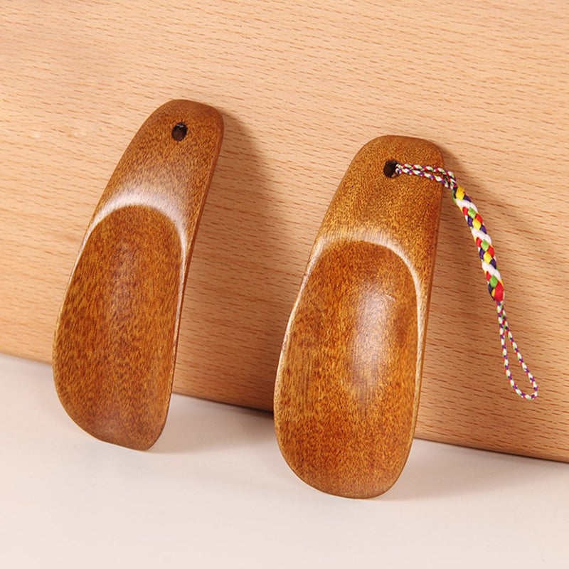 [Australia] - Natural Wooden Shoe Horn with Hanging Strap Spoon Shoes Horn for Men Women Kids 