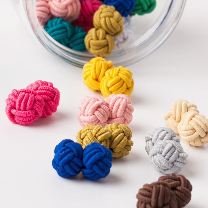 [Australia] - Jacob Alexander Gift Jar 25 Pairs Solid Color Silk Knot Cufflinks Bulk Collection 