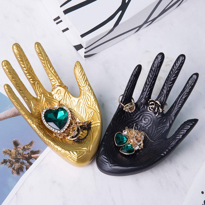 [Australia] - Lemonandeus Buddha Hand Jewelry Dish Trinket Rings Holder Jewelry Ring Tray (Gold) Gold Color 