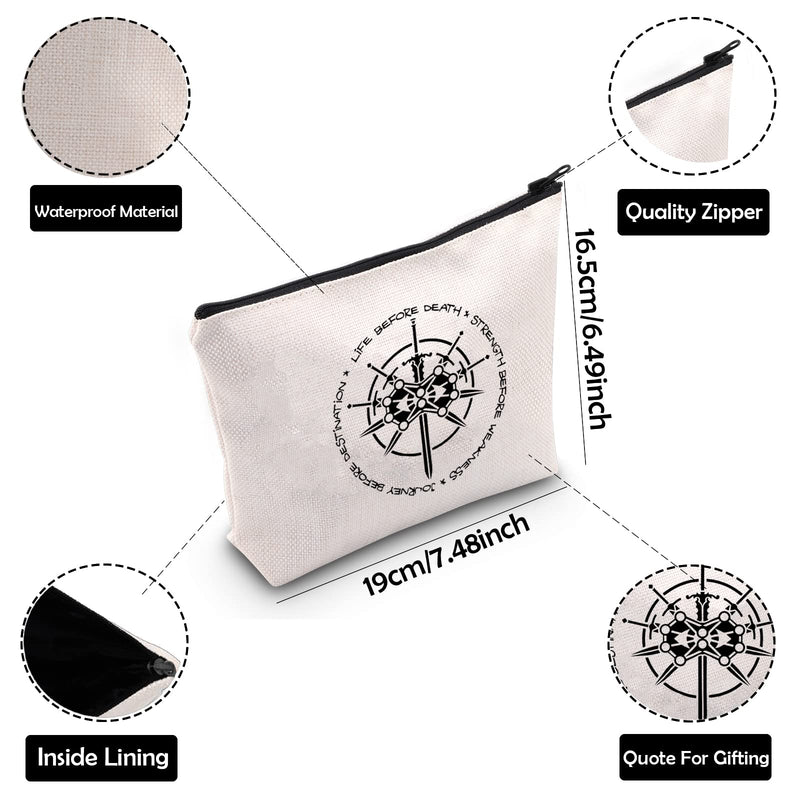 [Australia] - BAUNA First Ideals Cosmetic Bag Life Before Death Strength Before Weakness Journey Before Destination Zipper Touch Makeup Bag (Journey) 