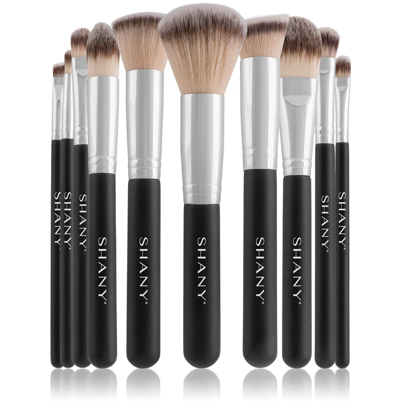 [Australia] - SHANY Black OMBRÉ Pro 10 PC Essential Brush Set with Travel Pouch 