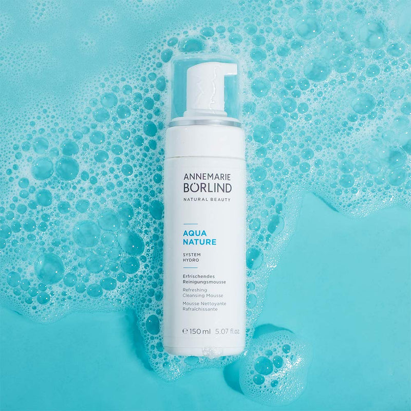 [Australia] - ANNEMARIE B√ñRLIND - AQUANATURE Refreshing Cleansing Mousse - Aloe and Hyaluronic Acid Vegan Natural Facial Wash - Removes Impurities and Makeup with Mild Tensides - 150ml 