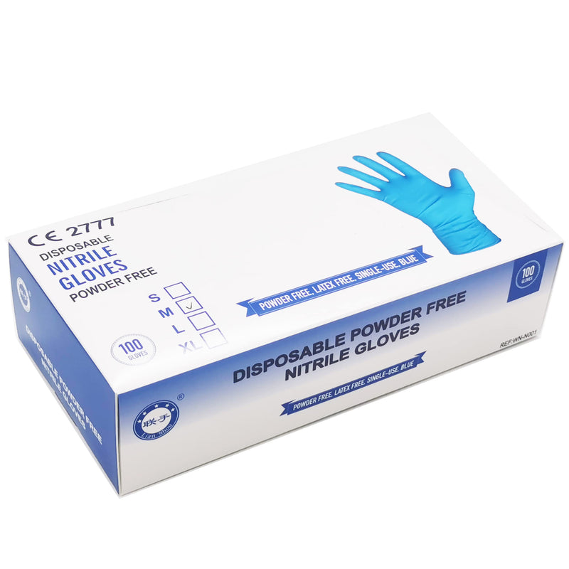 [Australia] - Nitrile Gloves Disposable Powder Free Premium Blue | Medical, tattoo parlours, food handling, cosmetics, industrial, general health & safety etc L (Pack of 100) 
