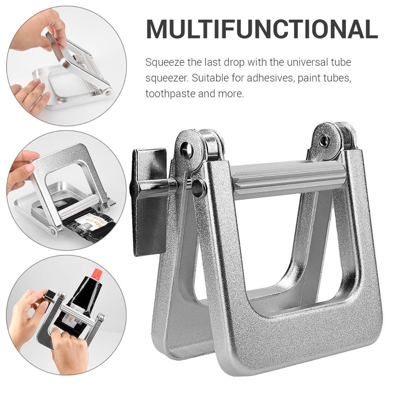 [Australia] - kwmobile Metal Toothpaste Tube Squeezer - Large Multifunctional Tube Wringer Roller Dispenser for Hair Color Dye, Paint Tubes, Hand Cream, Cosmetics Silver 