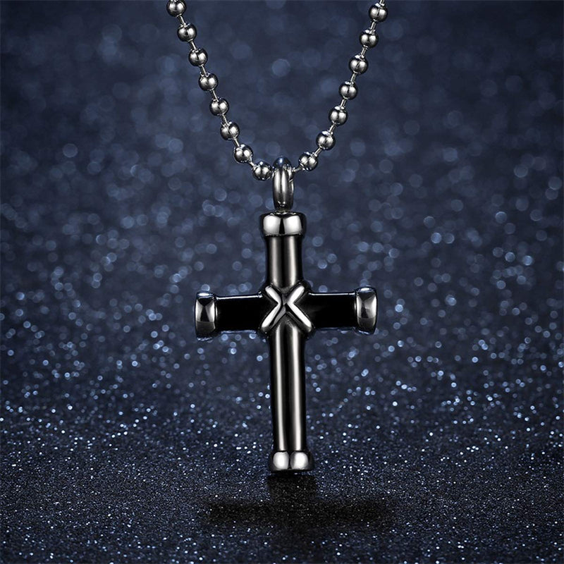 [Australia] - Virginia-CO Stainless Steel Cross Urn Necklace Pendant Memorial Ash Keepsake Jewelry for mom & dad 