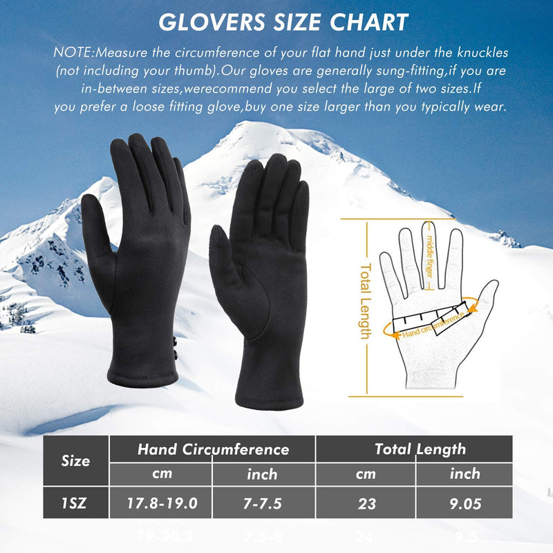 [Australia] - WANSIHE - Winter Gloves for Women, Touch screen warm Soft and Stretch Black 