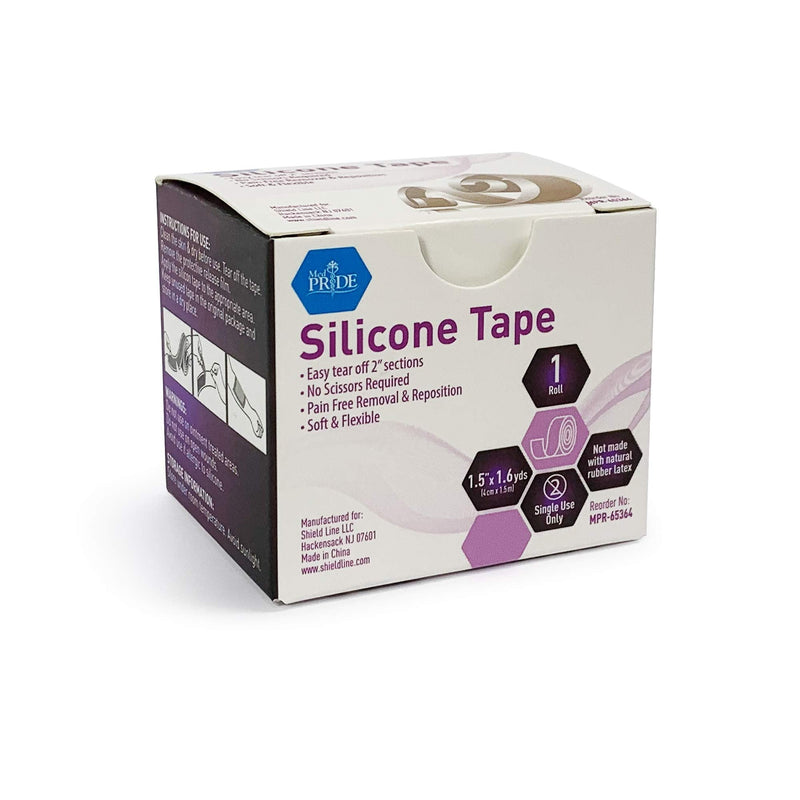 [Australia] - Medpride Easy-Tear Silicone Gel Tape Roll-1.5 Inch x 1.6 Yards- Medical Grade Wound Dressing, Sticky Bandage, Water + Shower-proof- Latex-Free, Adhesive, Soft + Flexible, Pain-Free Removal + Switching 