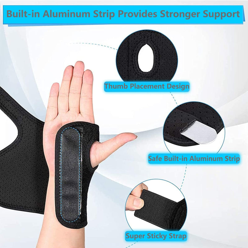 [Australia] - Carpal Tunnel Wrist Splint Support, Wrist Brace for Joint Pain Relief, Arthritis,Sprains, Tendonitis, Repetitive Strain Injury, Adjustable Hand Guard for Men and Women (One Size, Left) One Size 