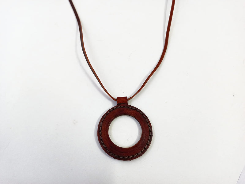 [Australia] - Magnifying Glass Nautical Vintage Leather Strap Necklace Magnifier Pendant 