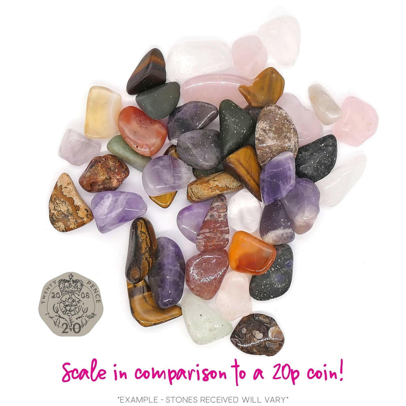 [Australia] - Polished Tumblestone Gemstones, Pocket Reiki, Chakra, Mineral Rocks, 100g Pack (39 to 46 Stones) Size: Small Mix 10mm - 20mm Mixed Stones 