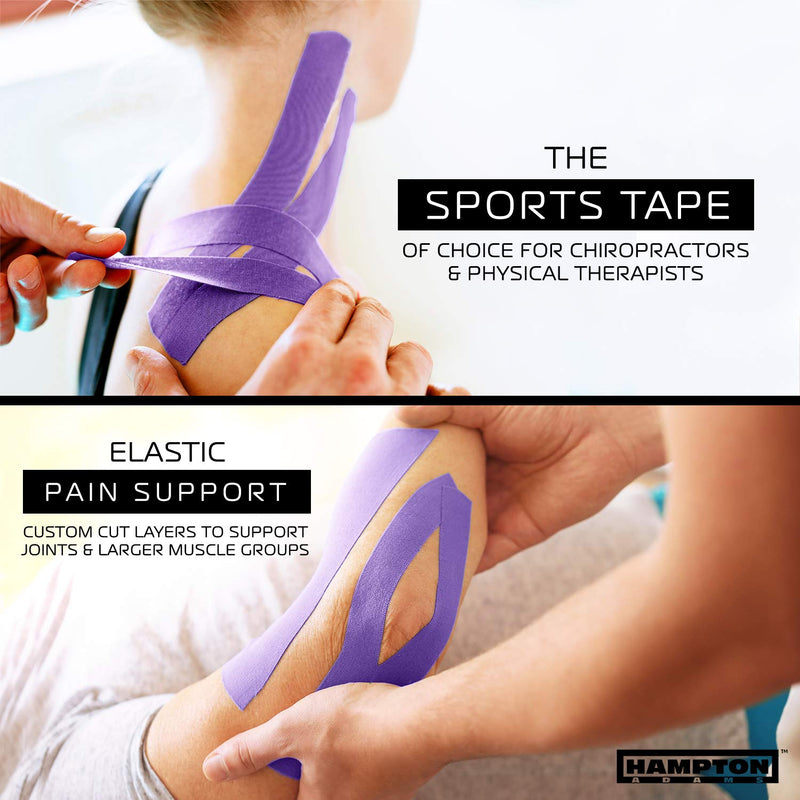[Australia] - (135 Feet) Bulk Kinesiology Tape Waterproof Roll Sports Therapy Support for Knee, Muscle, Wrist, Shoulder, Back / Original Uncut Premium Therapeutic Elastic & Hypoallergenic Cotton - (Purple) 