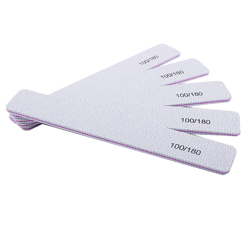 [Australia] - Nail File 12 PCS Professional Reusable 100/180 Grit Double Sides Washable Nail File Manicure Tools for Poly Nail Extension Gel and Acrylic Nails Tools Suit for Home Salon 