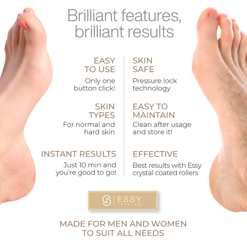[Australia] - Electric Foot File Pedicure Feet Hard Skin Remover Foot Scraper Dry Dead Skin Remover Callus Exfoliator Rechargeable Feet Scrubber with 5 Replacement Rollers Foot Care Skin Removers 