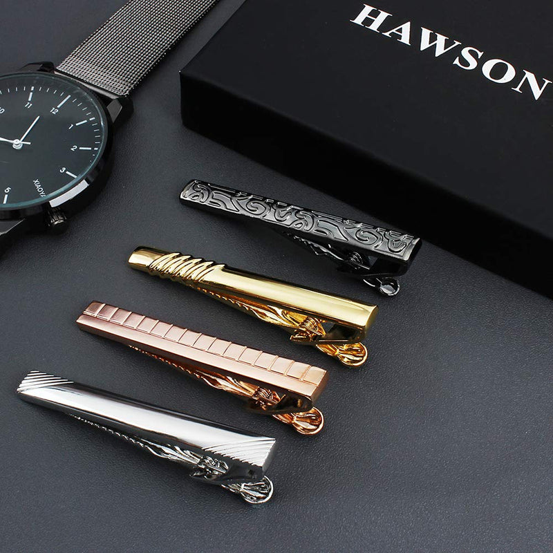 [Australia] - HAWSON 4 Pcs Tie Clip Set for Men - Best Gifts for Men 2040 