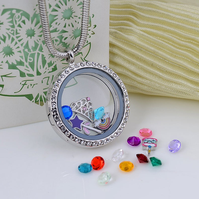 [Australia] - beffy Girl's Happy Birthday Gift & Sweet Sixteen, Teen Girl Gift, Floating Living Memory Charms Lockets Necklace HappyBirthdayGift-C001 