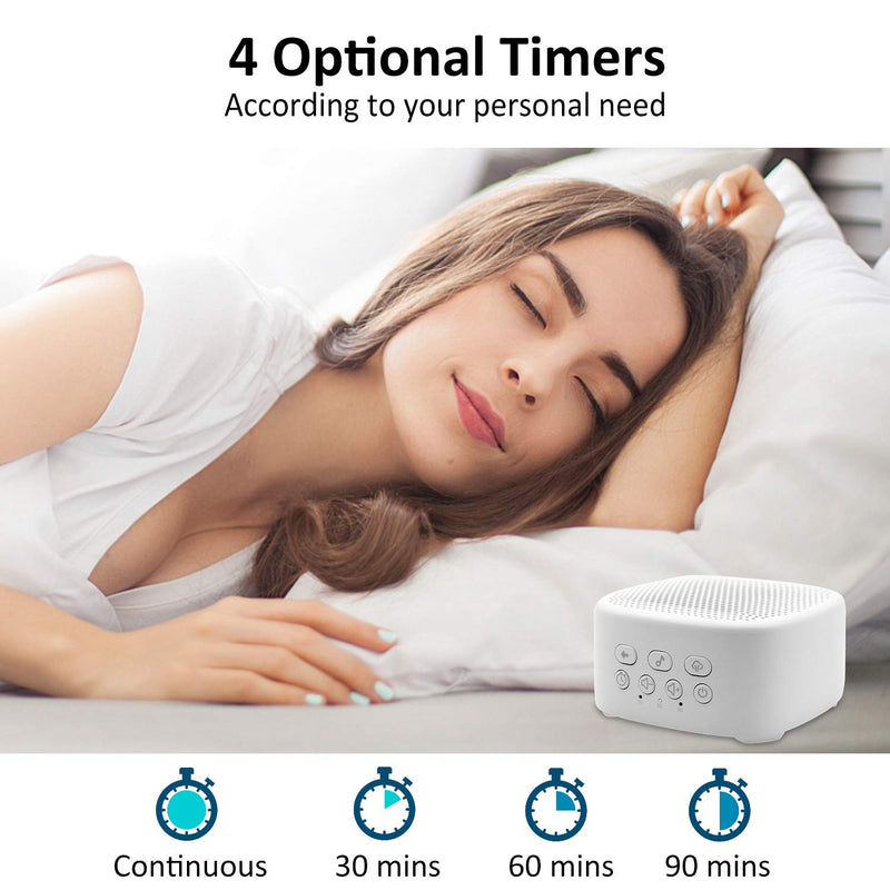 [Australia] - Portable White Noise Machine, Sleep Sound Machine with 21 Soothing Sounds and Memory Function, Sleep Aids, Rechargeable Battery and Timer, Suitable for Bedroom, Library, Travel, Yoga and More. White Mini 