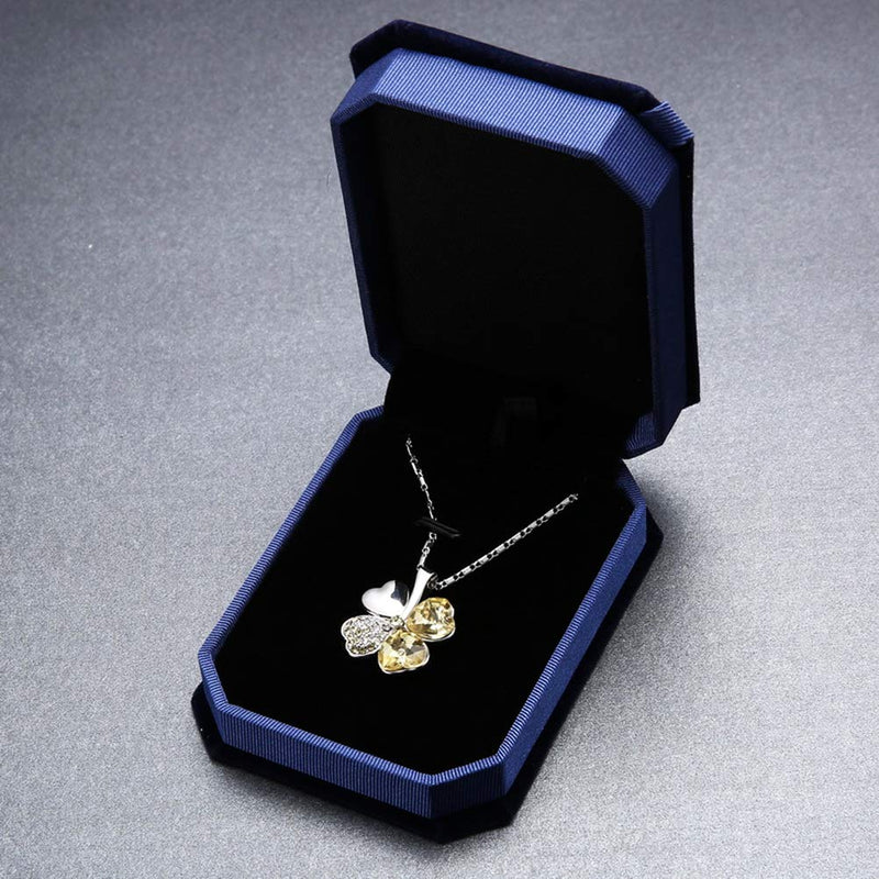 [Australia] - JKJF Velvet Necklace Pendant Box Octagonal Jewelry Box with Bow, Gift Box for Necklace Earring and Bracelet - Blue 