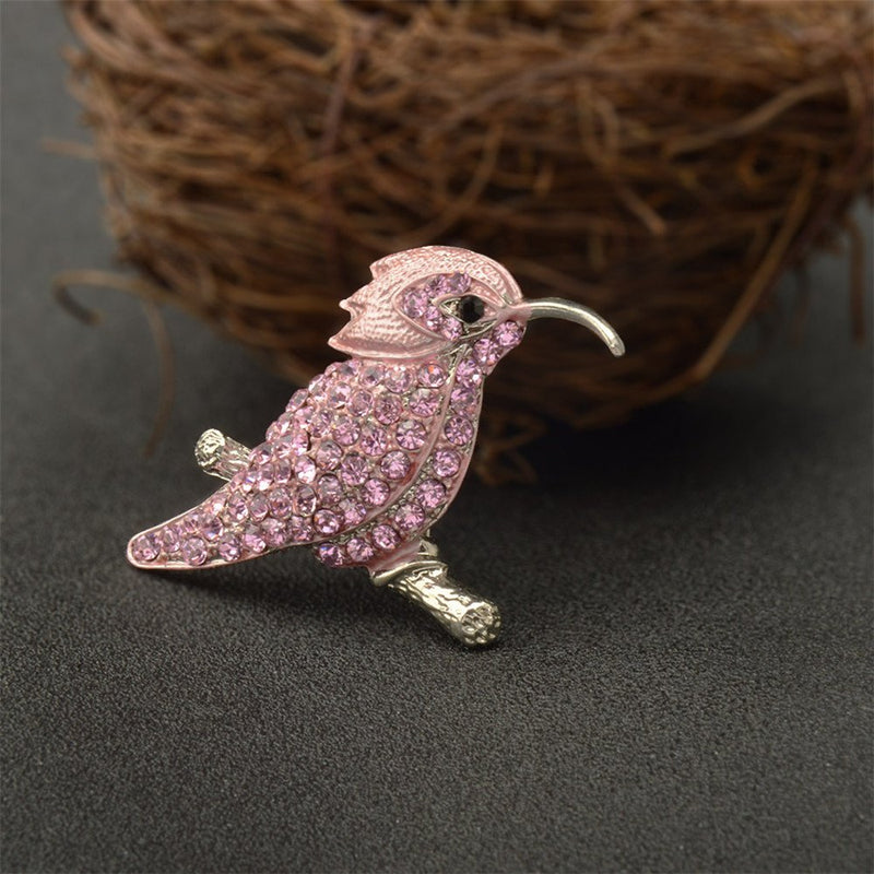 [Australia] - Reizteko Animal Brooch for Women Men Rhinestone Crystal Brooch Pins Silver Plated (Valentines Day Gift) (Bird) Bird 