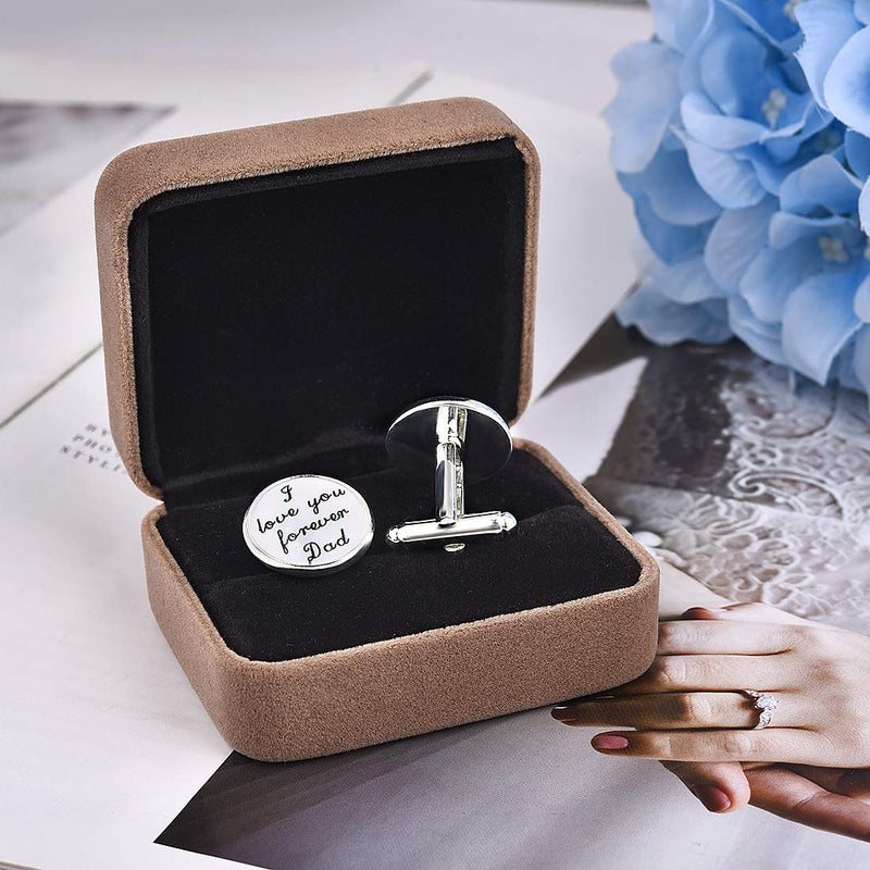 [Australia] - JIAYIQI Mens Wedding Cufflinks Father of The Bride Gifts I love you forever Dad,I will always be your little girl 