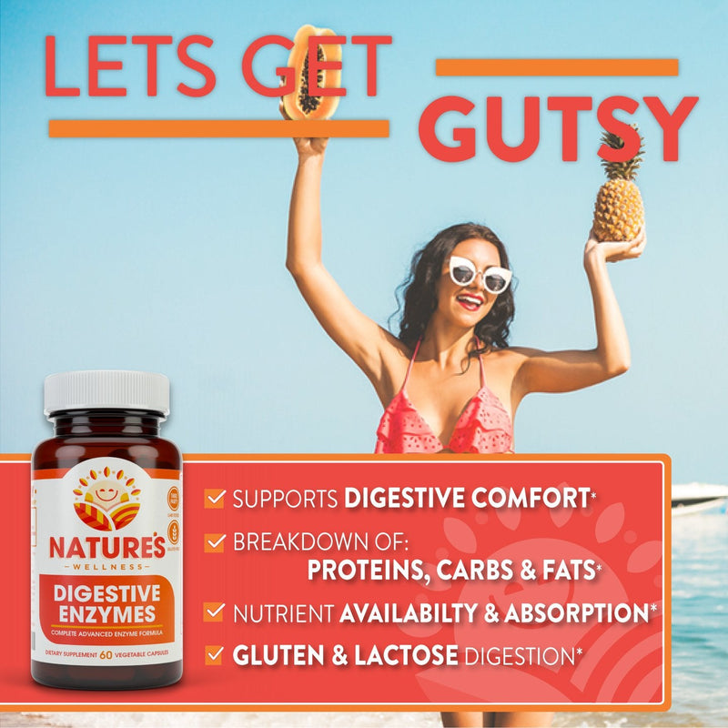 [Australia] - Digestive Enzymes Complete - Advanced Multi Enzyme Supplement for Better Digestion & Absorption. Help Gas Relief, Discomfort, Bloating, IBS, Gluten & Lactose Intolerance 