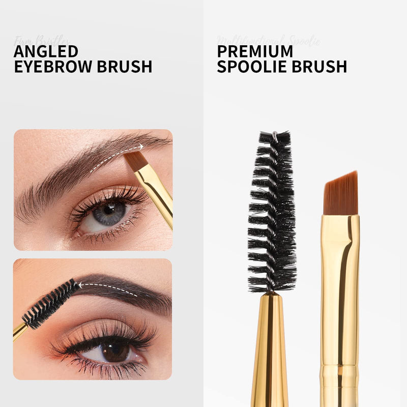 [Australia] - Docolor Eyebrow Brush Duo Eyebrow Spoolie 3Pcs Professional Angled Eye Brow Brush Perfect for Lining and Shaping Brows, Spoolie for Brows or Lashes Black 3PCS,Black 