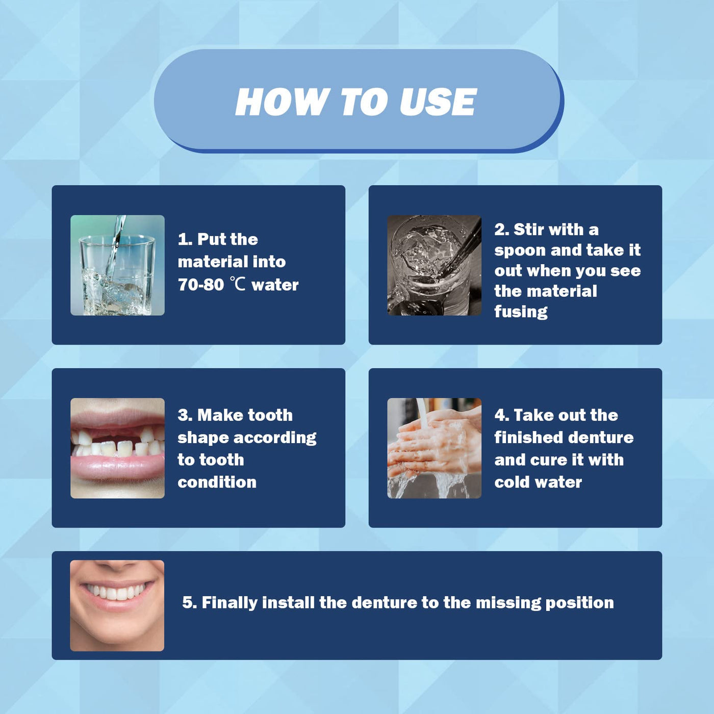 Moldable False Teeth Tooth Repair Granules, Teeth Repair Kit, Diy Temporary  Tooth Repair Beads Tw