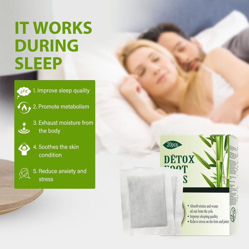 [Australia] - Memonotry Detox-Foot-Patches 20-PCS-Deep-Cleansing-Foot-Pads-Body-Toxin-Removal-Stickers-for-Stress-Relief Feet Care Metabolism-Promotion 